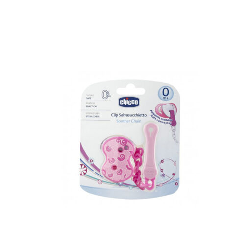 CHICCO ATTACHE SUCETTE CHAINE ROSE