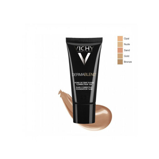 VICHY Dermablend Fond de Teint fluide correcteur 16h Teinte 15 Opal, 30ml