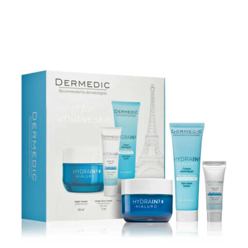 DERMEDIC COFFRET HYDRAIN3 CREME DE NUIT+GEL NET+CONTOUR DES YEUX