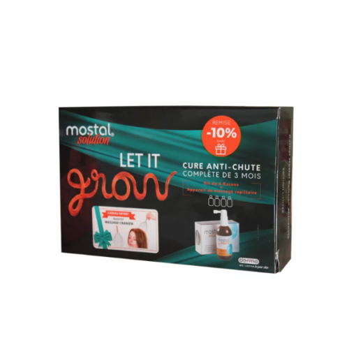 MOSTAL solution coffret cure anti chute complète de 3 mois boîte 4 flacon